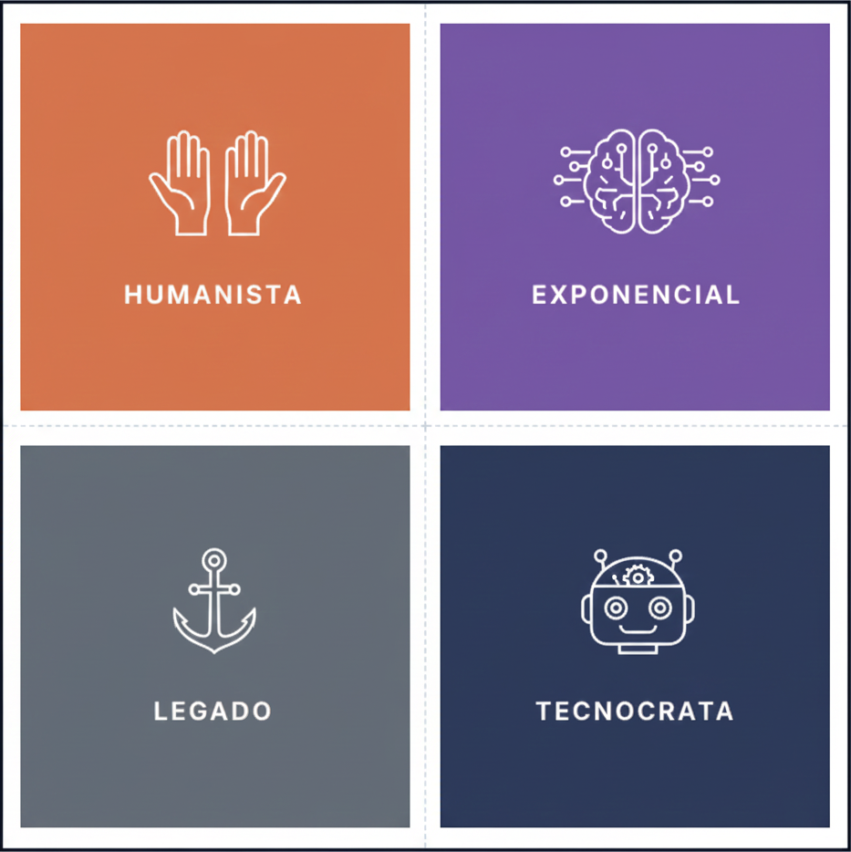 Matriz de Liderança: Humano vs Tecnologia